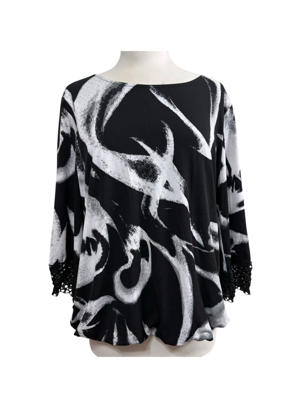 Women's Alfani Blouse, L, Black & White